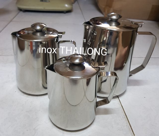 Ca đánh sữa inox cao cấp 304 có nắp đủ dung tích