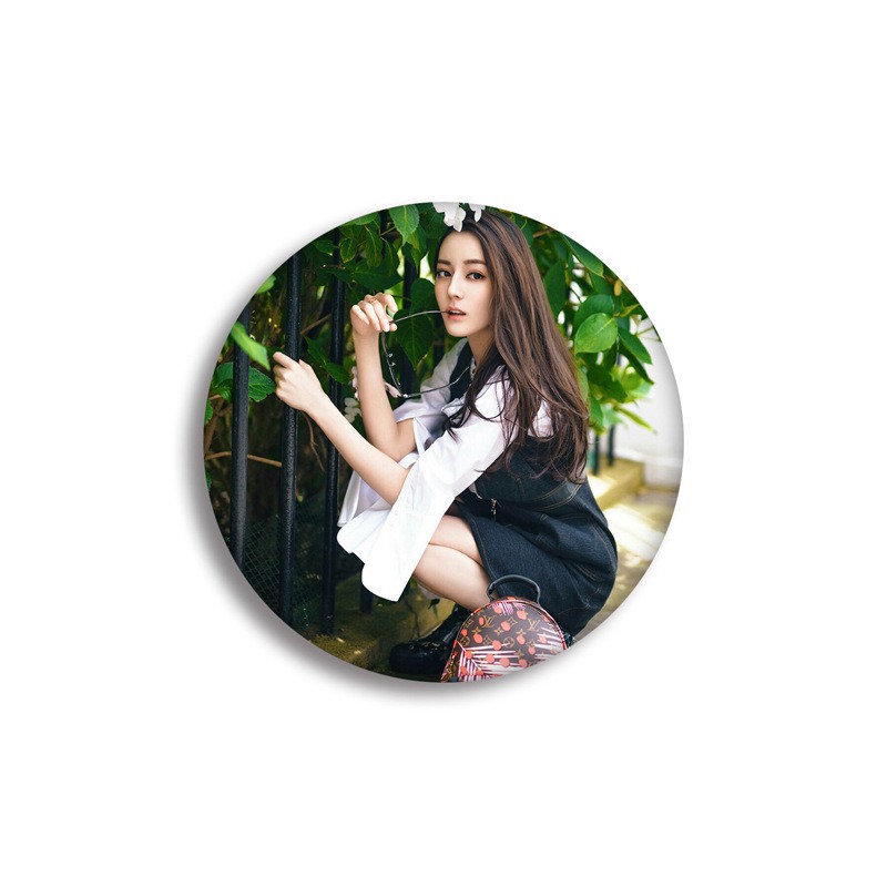 Huy hiệu cài áo IN HÌNH Địch Lệ Nhiệt Ba idol diễn viên cpop dễ thương tiện lợi