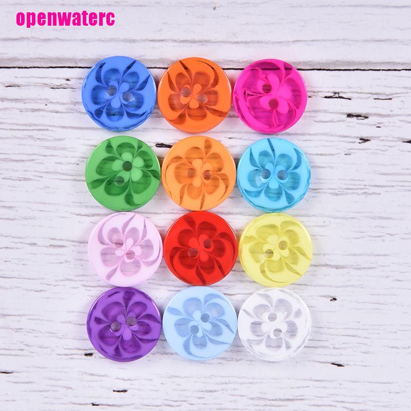 Bộ 100 Nút Áo Hình Bông Hoa 14MM Bằng Nhựa Resin
