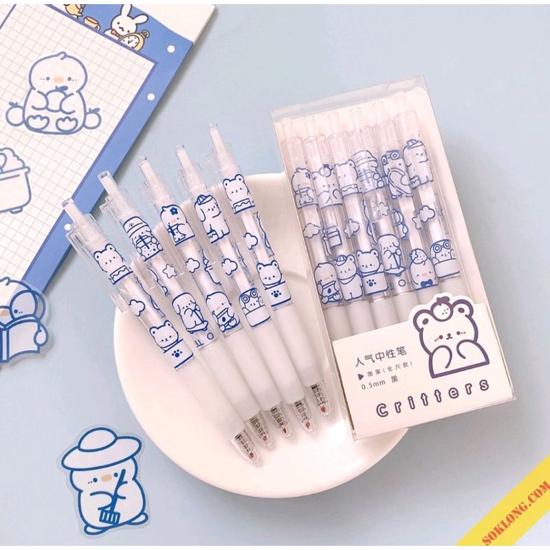 Bút bi trong suốt hình gấu 0.5mm