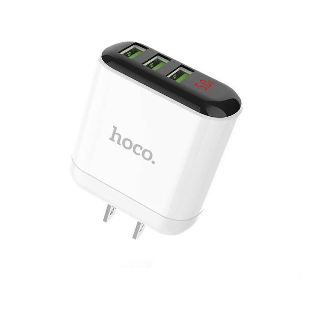 Cốc sạc nhanh 3 cổng (3 USB) 5A MAX Hoco 3-Ports HK1 Đèn led báo sạc