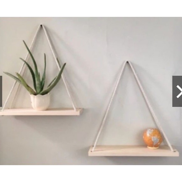 KỆ GỖ TREO TƯỜNG KÈM DÂY TREO LOẠI TO 40*12CM