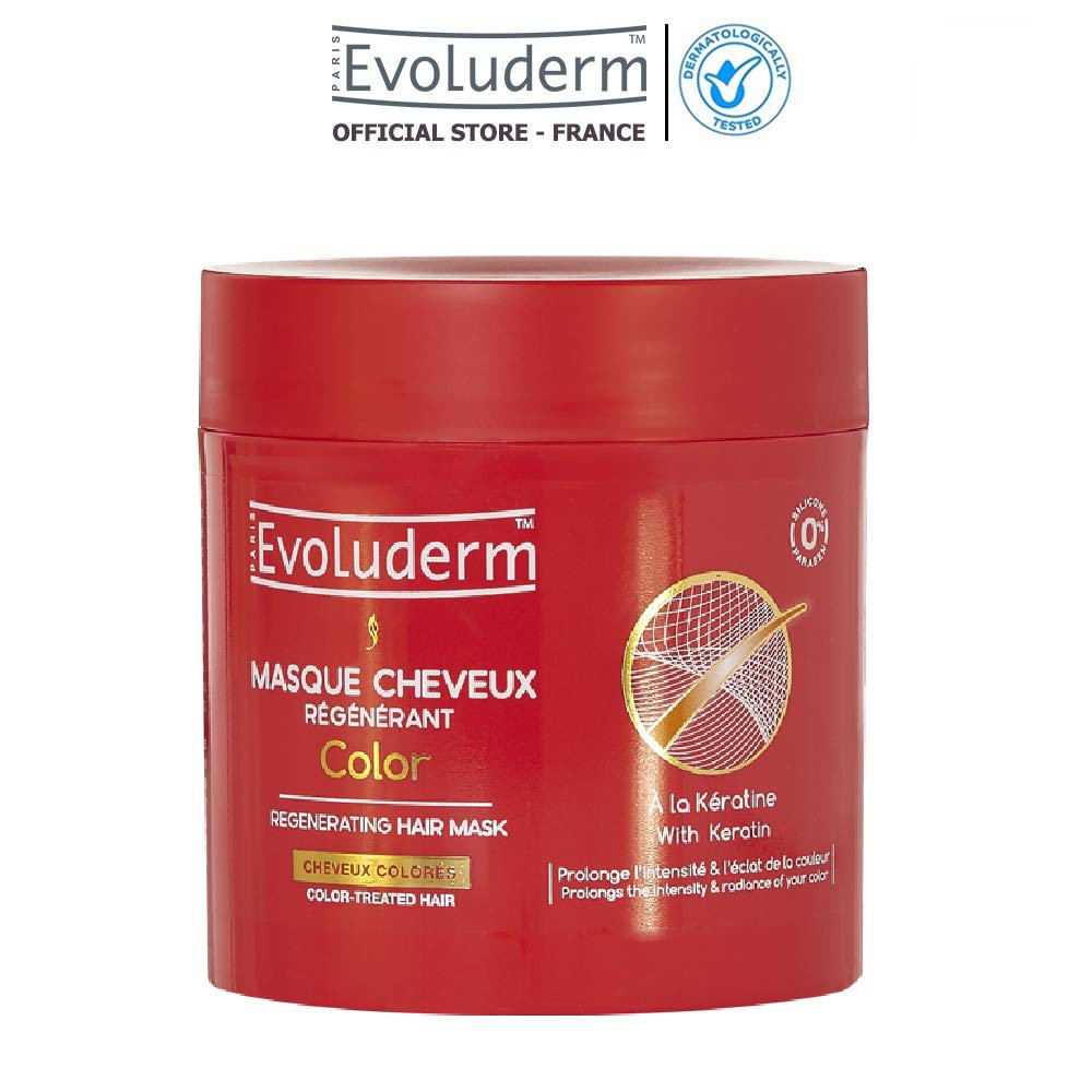Kem ủ dành cho tóc uốn nhuộm Evoluderm Masque Cheveux Régénérant Color 500ml