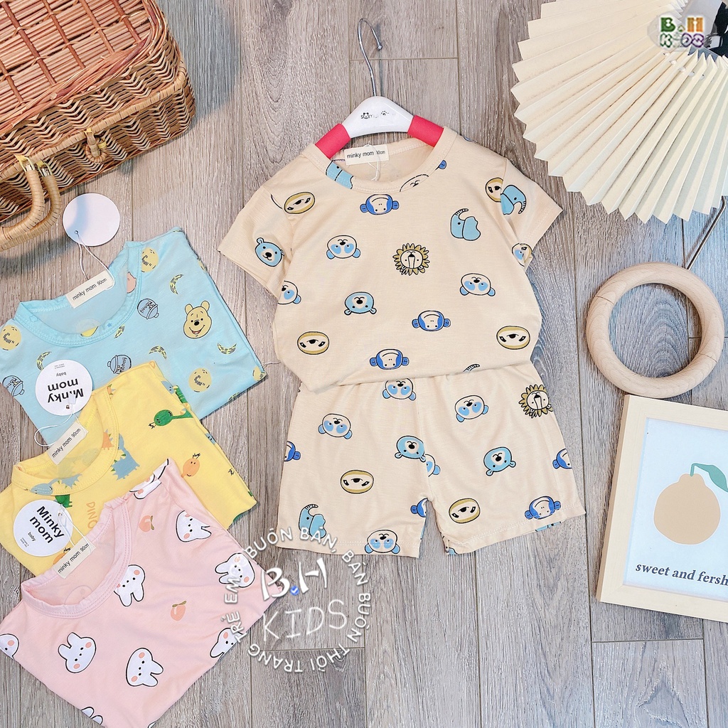 Bộ Đồ Cộc Tay Bé Trai, Bé Gái MinkyMom Sài Gòn Chất Thun Lạnh Hình Con Vật Dễ Thương, Đồ Bộ Hè Cho Bé Mặc Nhà - AN.KID