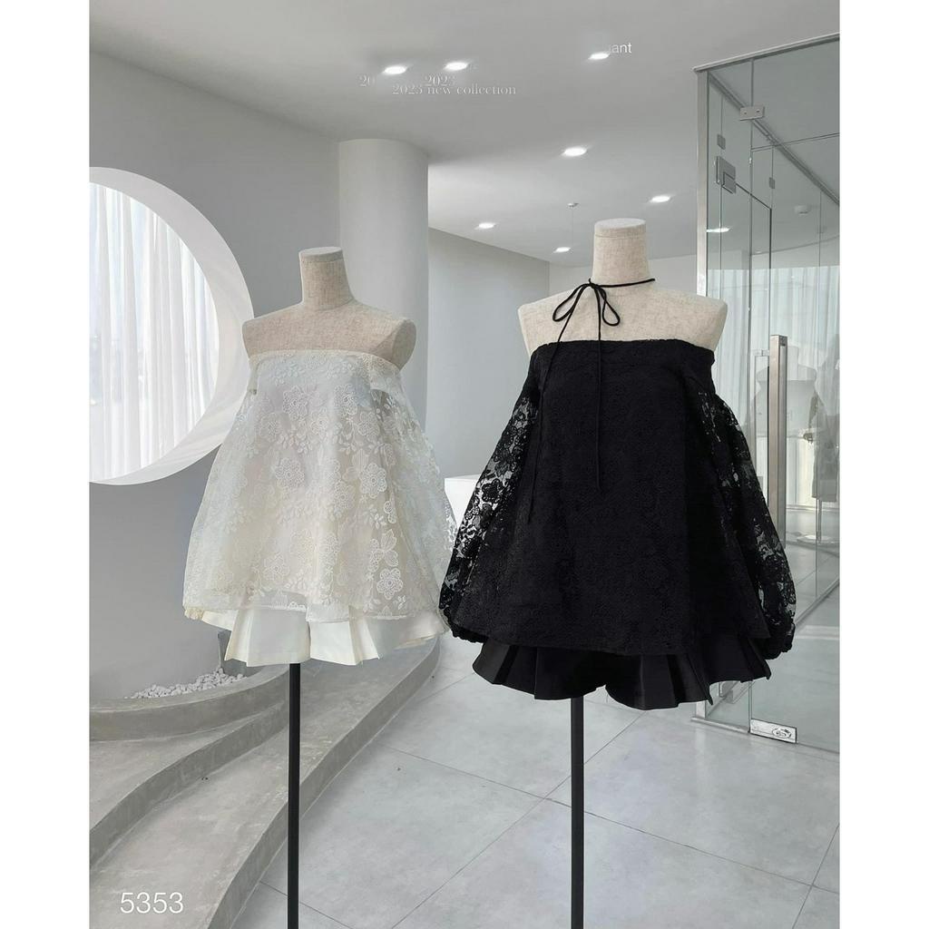 SET ÁO DOLL TRỄ VAI HOA NỔI CHÂN VÁY