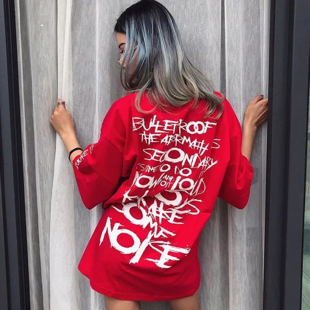 Áo thun unisex in chữ phing cách chuẩn hàng thái