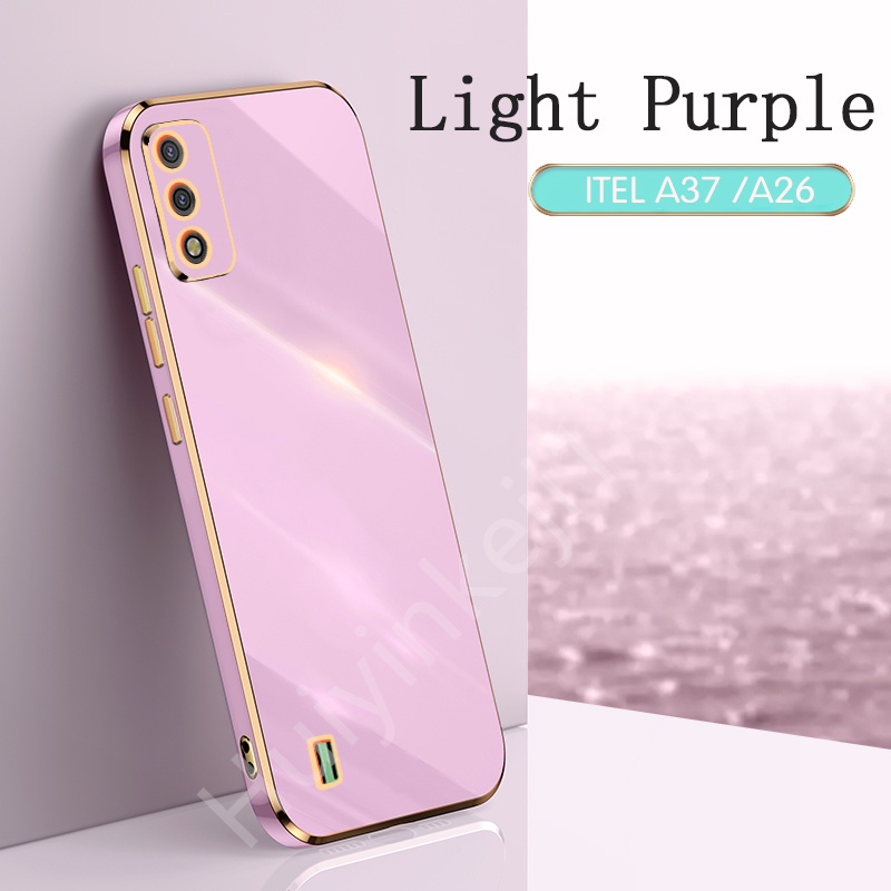 Ốp Lưng Nhựa Dẻo Trong Suốt Viền Mạ Cho Điện Thoại ITEL A37 A26 A37 A26