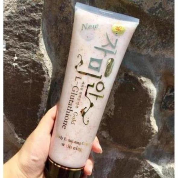 Tẩy tế bào chết hạt cát L-Glutathione whitening body exfoliating cream7