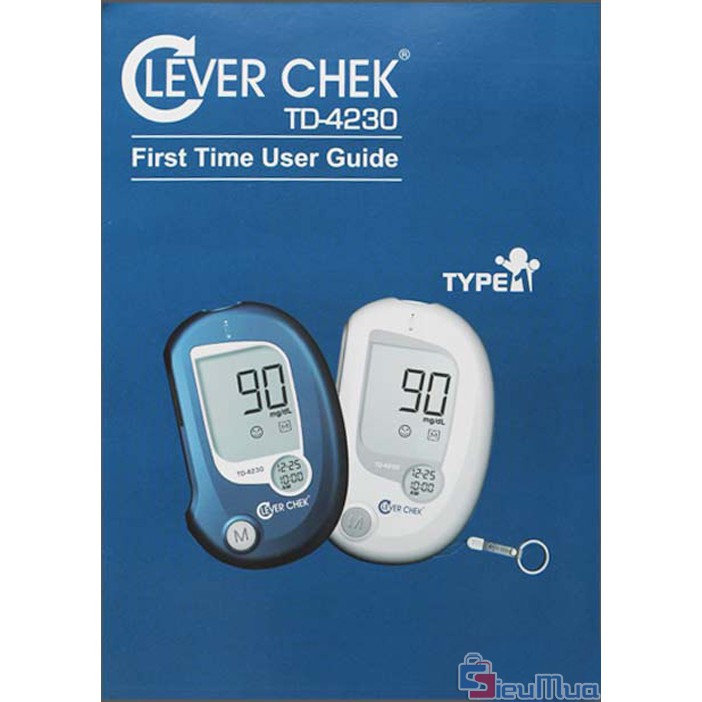 Trọn bộ Máy đo đường huyết Clever Check TD 4230 tặng 25 que thử 100 kim lấy máu