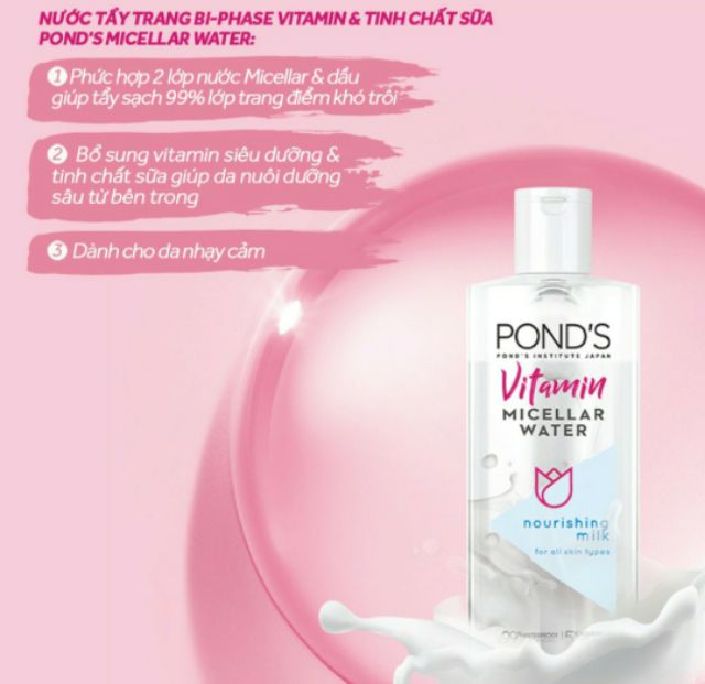 Nước tẩy trang Vitamin Pond's Micellar Water 100ml