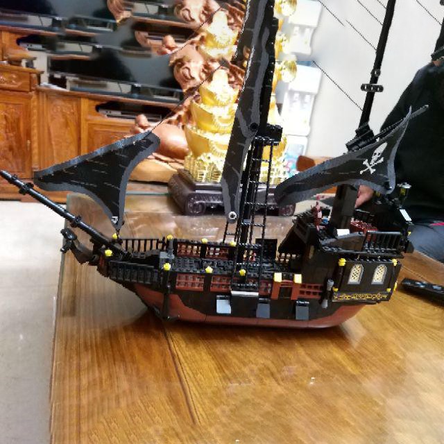Đồ chơi lắp ráp Tàu Ngọc Trai Đen Black Pearl dài 55cm , lắp ghép mô hình Tàu hải tặc cướp biển