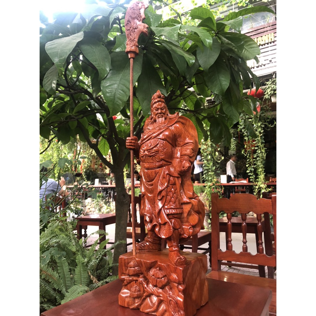 Tượng Quan Công Gỗ Hương Cao 50 Cm