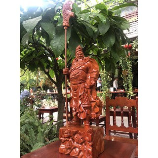 Tượng Quan Công Gỗ Hương Cao 50 Cm