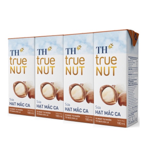 Sữa Hạt Macca / óc chó/ hạnh nhân TH true NUT 180 ml Lốc 4