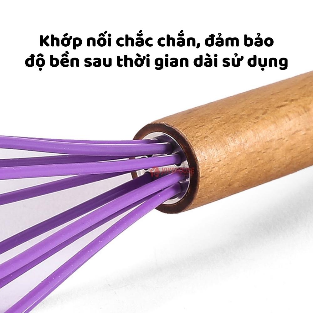 Cây đánh trứng silicon cán gỗ - Phới đánh trứng JOYSHOUSE