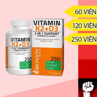 VITAMIN D3 K2 | Bronson Vitamin K2 + D3 nhập Mỹ | Tăng Đề Kháng - Chính Hãng