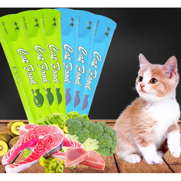 🍀😻PUDDING CHO MÈO DẠNG TÚI 15g-Thành phần từ thịt cá hồi, mực và tôm