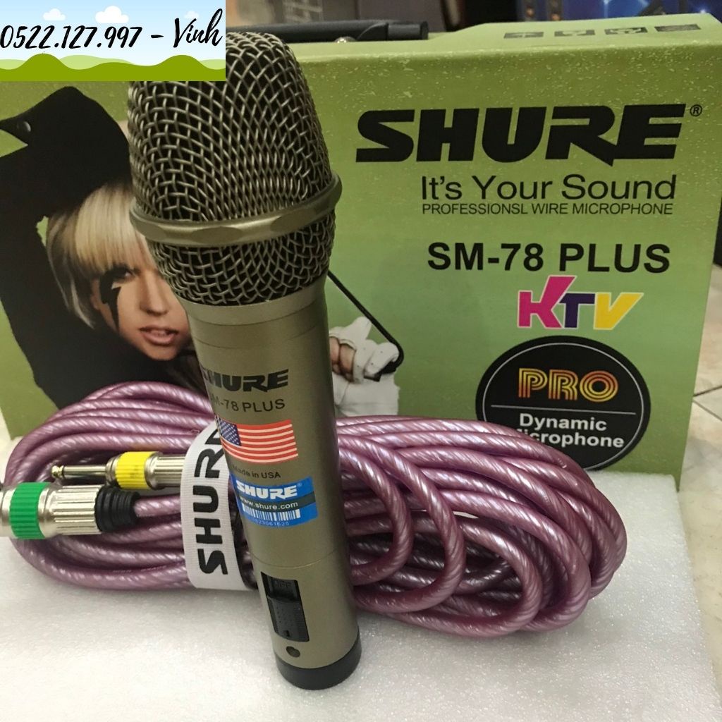 Micro có dây Shure SM-78 Plus chính hãng | Micro hát karaoke, sản phẩm Cao Cấp | Bảo hànhh 12 tháng - Gia Khang Shop