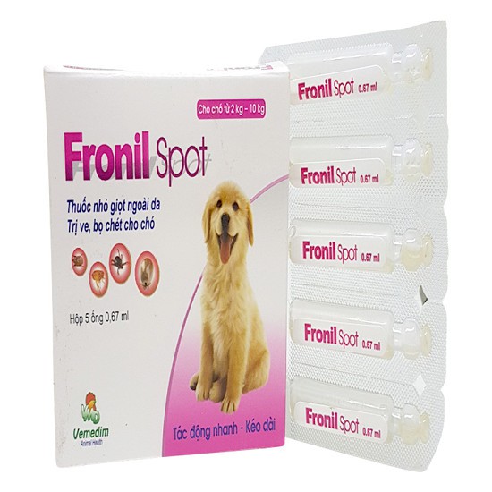 Fronil spot 0.67ml - Thuốc nhỏ sống lưng trị ve ghẻ, bọ chét chó mèo