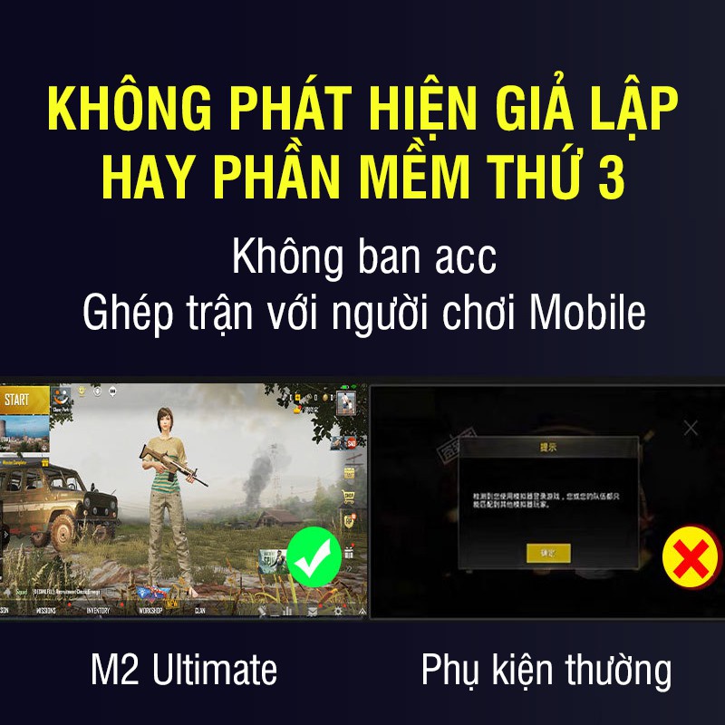 Bộ chuyển đổi game chơi PUBG, Free Fire, COD bluetooth 5.0 không delay, giật lag Meiying M2 Ultimate