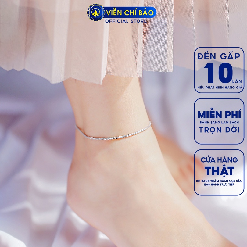 Lắc chân bạc nữ Twinkle óng ánh chất liệu bạc 925 thời trang phụ kiện trang sức nữ Viễn Chí Bảo L500174