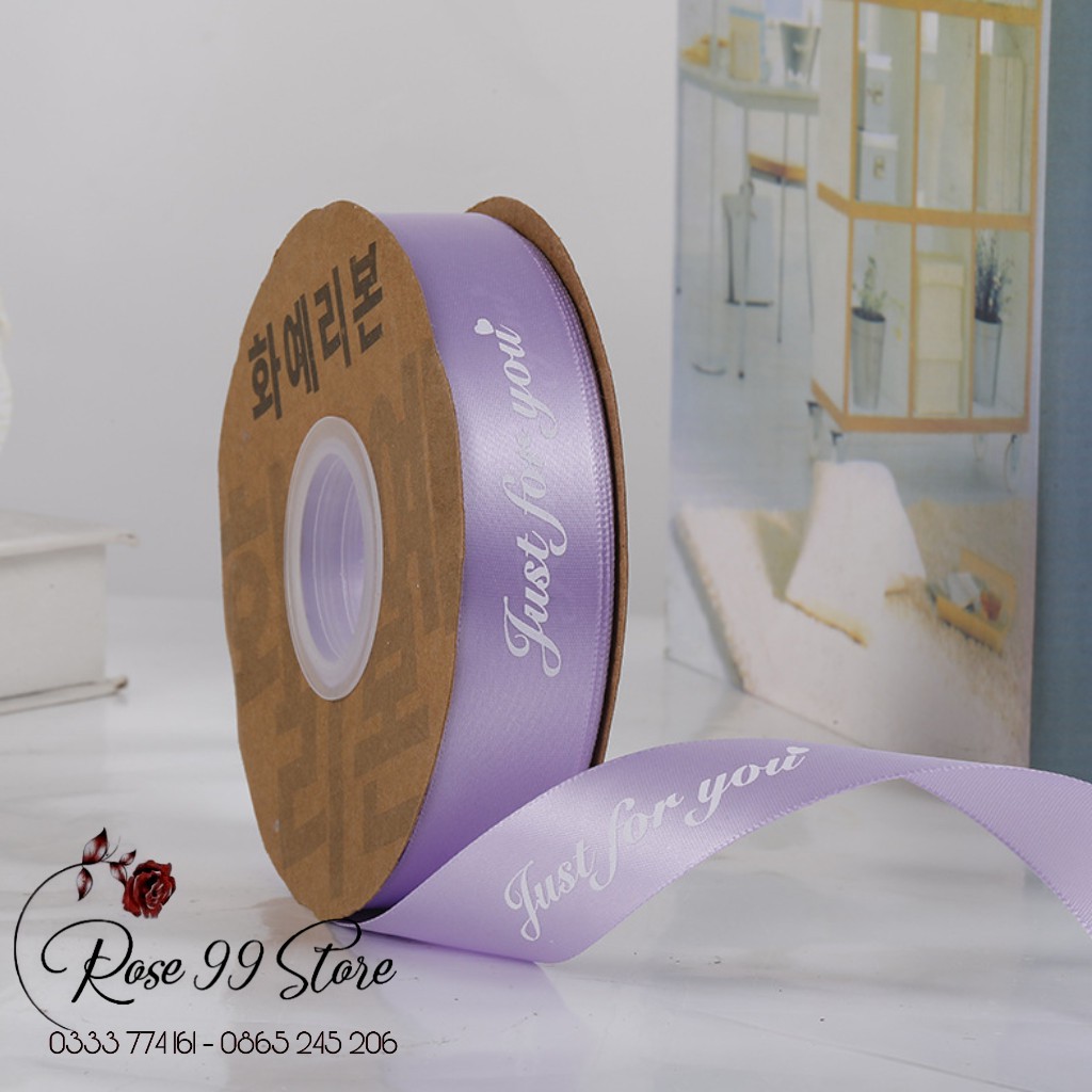 Ruy băng lụa chữ 2,5 cm , ruy băng vải cao cấp Loại 1 dày dặn giá rẻ