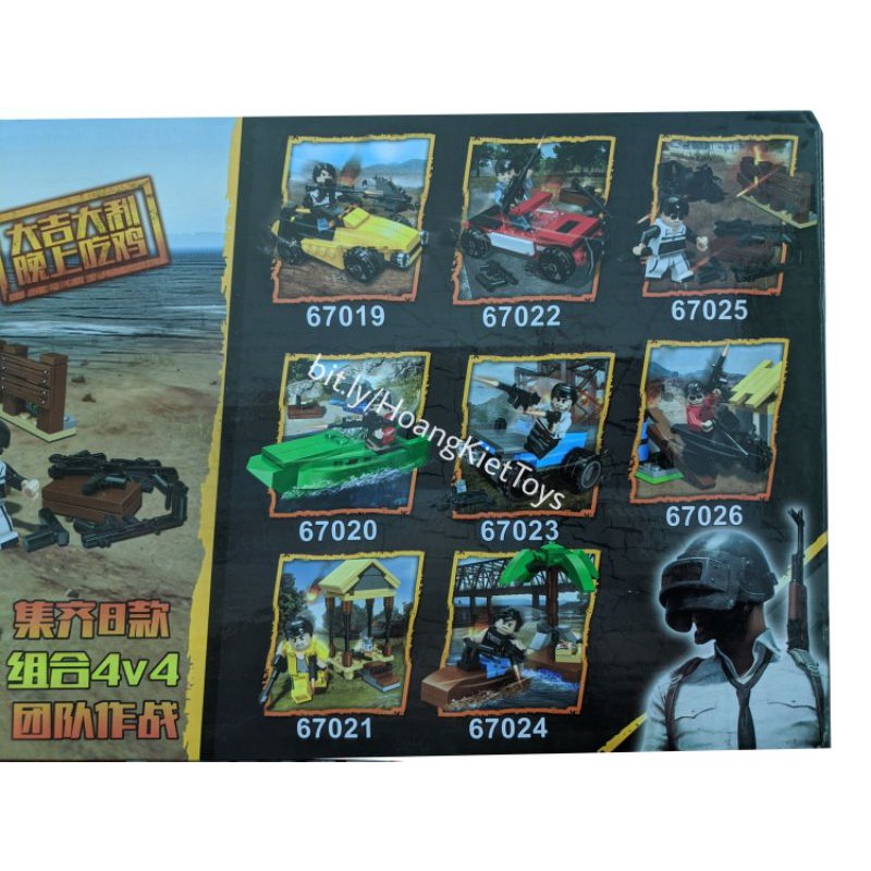 Lego PUBG Minifigure QS08 67027B lắp ráp phương tiện di chuyển  Playerunknown's battlegrounds