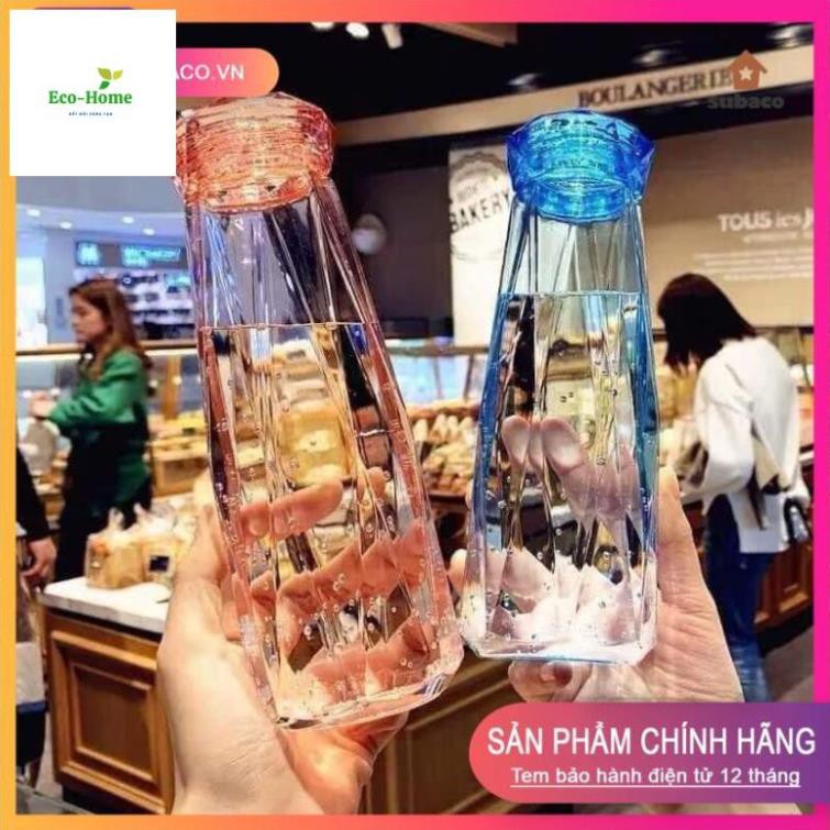 💥HOTTREND💥 Bình Nước Thủy Tinh Kim Cương Crank Cup EcoHome đẹp long lanh