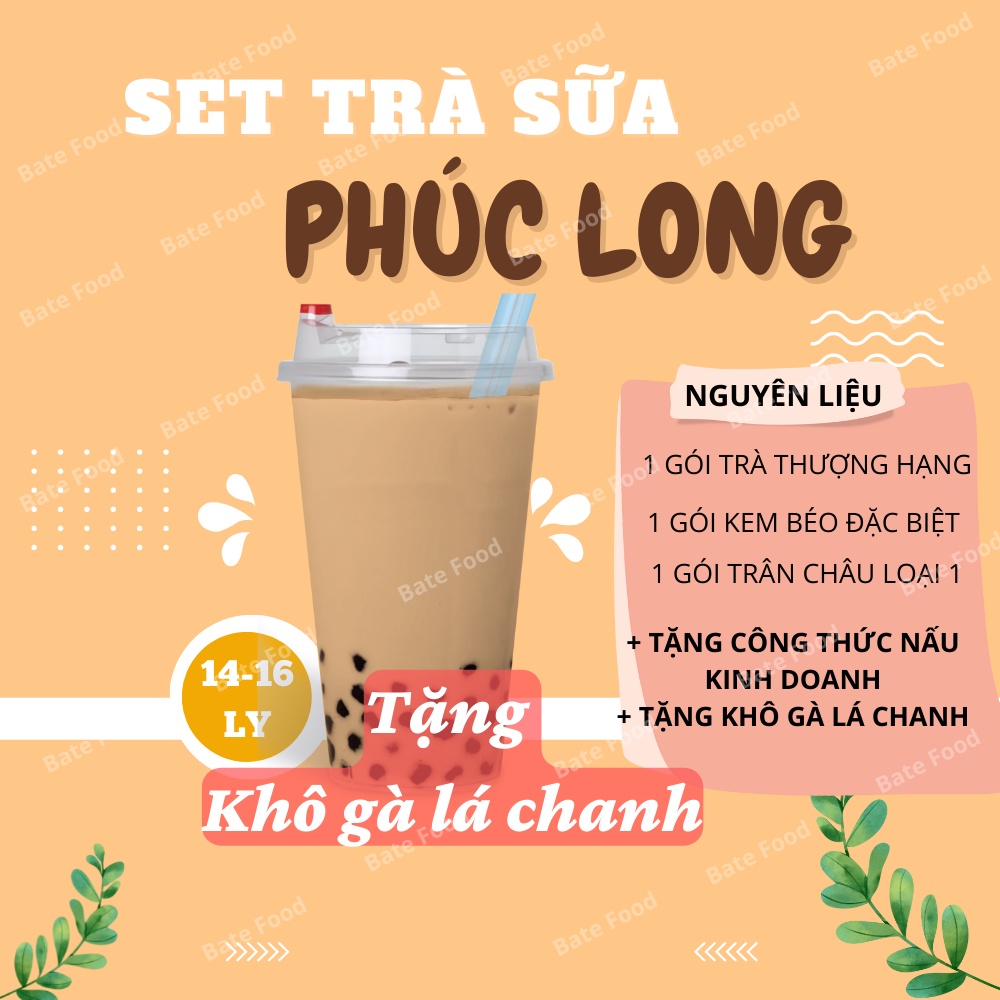 Set Nguyên Liệu Trà Sữa Phúc Long, Matcha, Socola, Khoai Môn Siêu Ngon Thành Phẩm 14-16ly