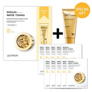 Set Mặt Nạ Giấy + Sửa Rửa Mặt Wonjin Effect Water Toning