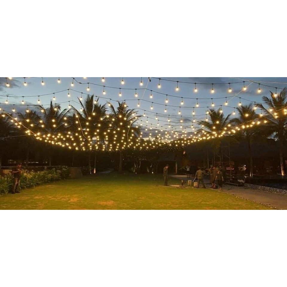 Dây Chống Nước 5m 10 Đui Cả Bóng, Dây Treo Thả Trang Trí Chống Nước.