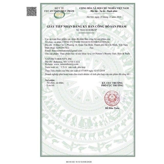 NATURE'S BOUNTY HAIR, SKIN & NAILS WITH BIOTIN NHẬP KHẨU CHÍNH HÃNG MỸ | Thế Giới Skin Care