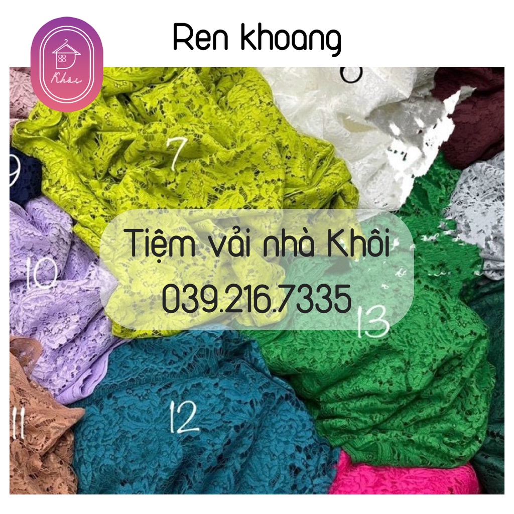 Vải ren khoang cao cấp may được váy, áo kiểu, set bộ quần + áo.... chất thoáng mát, chống nhăn nhàu