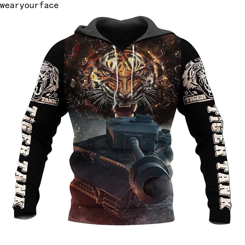 Áo Hoodie In Hình Hổ 3D Có Khóa Kéo Thời Trang Đường Phố Cho Nam Nữ