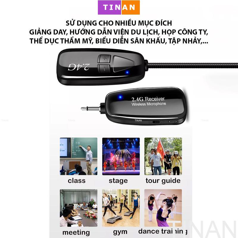 Micro Trợ Giảng Không Dây 2.4G TINAN G18, Dùng Được Cho Bộ Khuếch Đại Âm Thanh