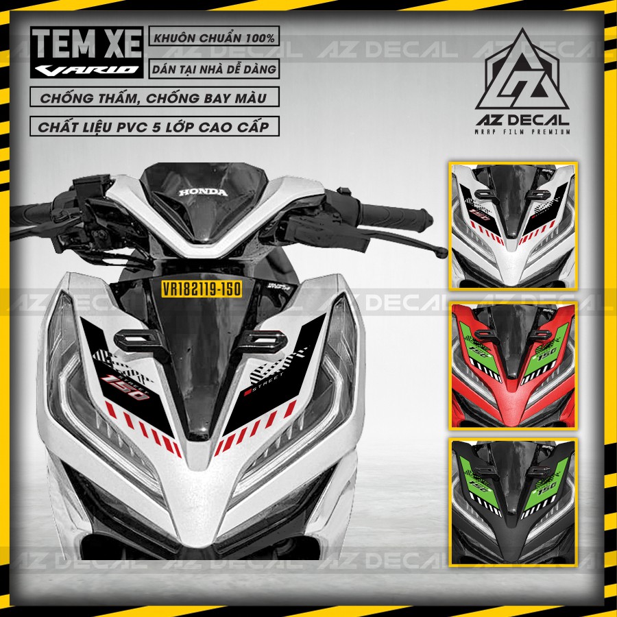 Tem Rời Xe Vario 150 Kiểu Cách Điệu | VR182119150 | Decal Chế Chất Liệu PVC Chống Thấm Chống Bay Màu