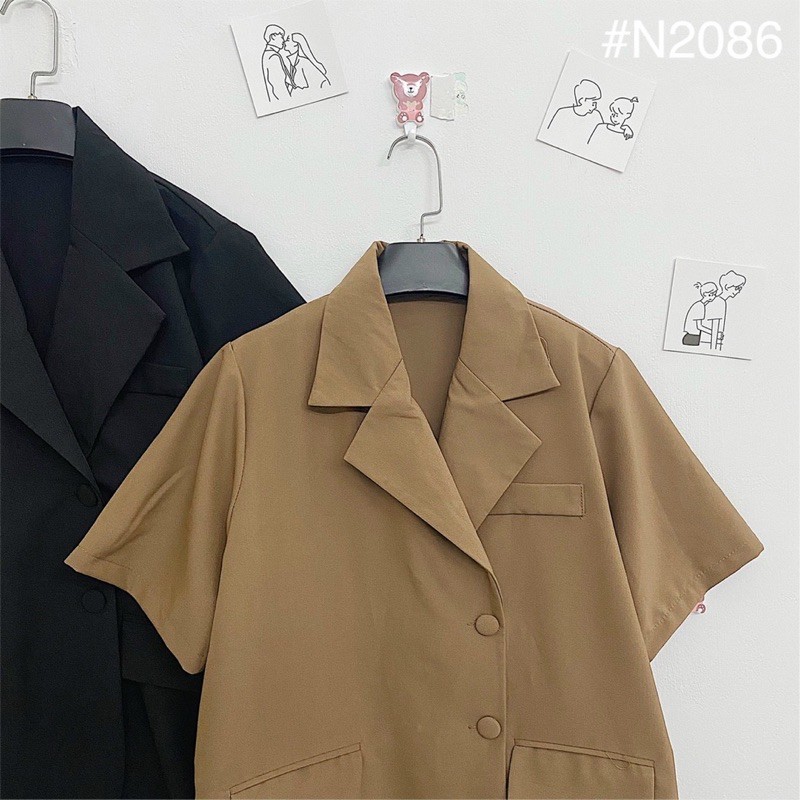 Áo Khoác nữ ULLAZANG BLAZER tay ngắn trẻ trung chất vải mịn dày dặn- Vest Nữ Khoác Ngoài 4 Cúc Mặc Đi Chơi | BigBuy360 - bigbuy360.vn