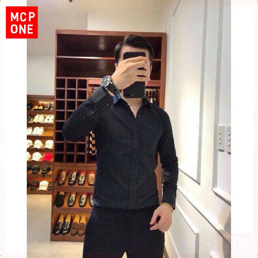 Áo sơ mi nam chấm bi KOREA dài tay cổ bẻ mặc siêu mềm mại và thoải mái, giá cả siêu tốt - MCPONE | BigBuy360 - bigbuy360.vn