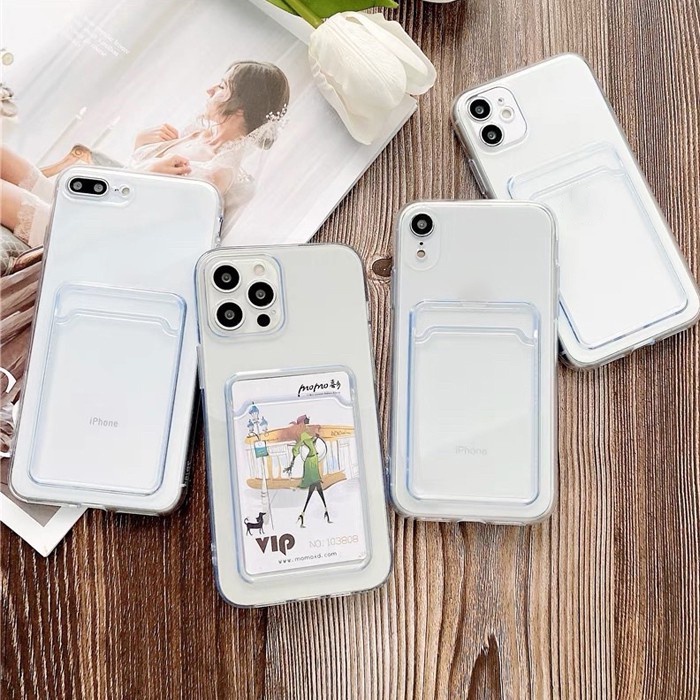 Ốp Lưng iPhone Chống Sốc Trong Suốt Dạng Ví Để Thẻ Cư Dân Ảnh 6/6plus/6s/7/7plus/8/8plus/x/xs/11/12/13/14/pro/max/plus