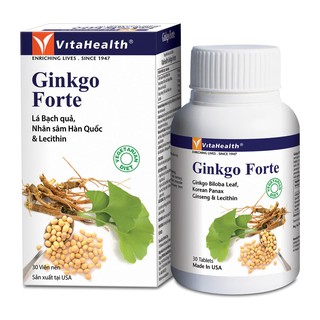VitaHealth Ginkgo Forte Hỗ Trợ Cải Thiện Chức Năng Thần Kinh và Trí Não Hộp 30 Viên