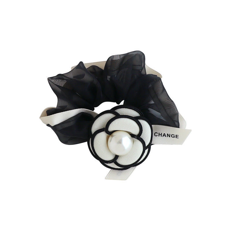 Dây Cột Tóc Cao Su Co Giãn Phối Hoa Trà Cỡ Nhỏ Phong Cách Hàn Quốc Xinh Xắn Cho Nữ