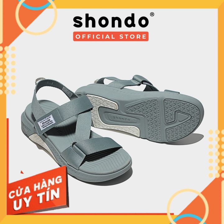 Giày sandal nam, nữ SHONDO F7 Racing Đế xám quai xám - Đi học, đi chơi [HÀNG CHÍNH HÃNG]