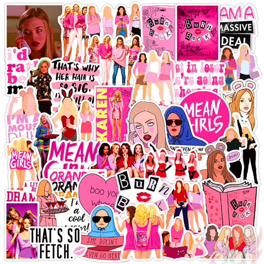 Bộ 50 miếng dán họa tiết Mean Girls Series 03 phong cách thời trang chống thấm nước