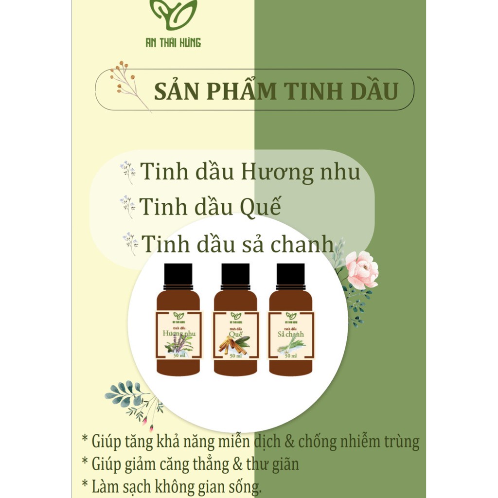 Tinh dầu thiên nhiên An Thái Hưng dùng massage, khử mùi, diệt khuẩn, làm ấm cơ thể, thư giãn lọ 10ml