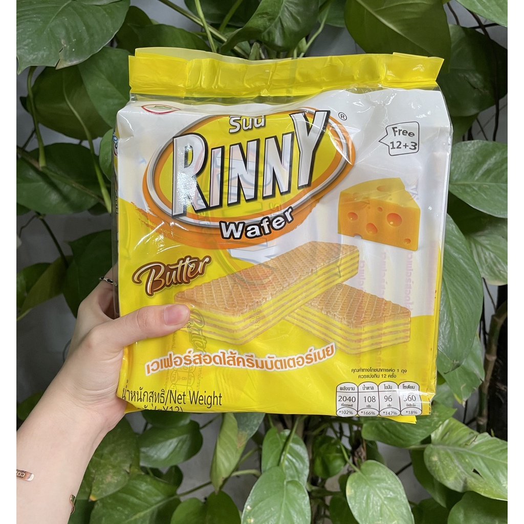 Bánh Xốp Thái Lan Rinny Bơ Butter Wafer (Túi 12 gói x 34g)