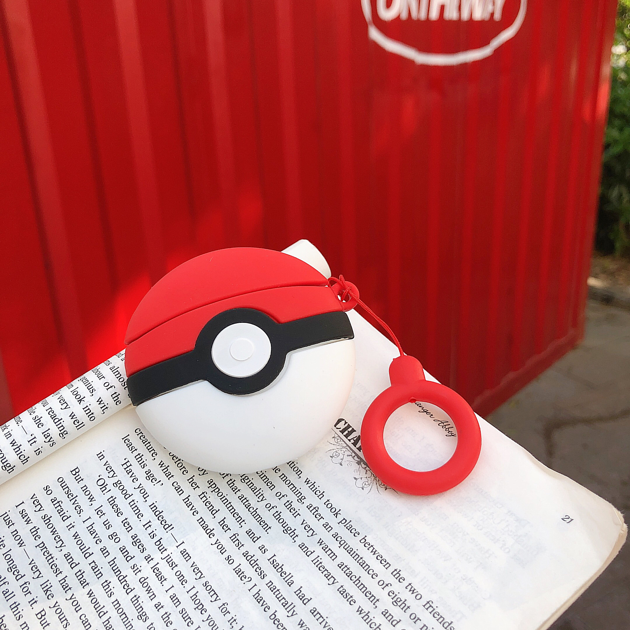 Poké ball case for baseus w04 / w04 pro tws earphone cartoon silicone cover shockproof