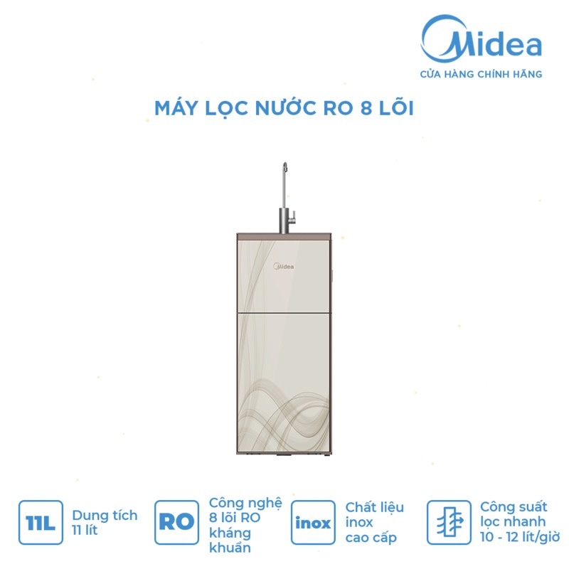 Máy Lọc Nước Midea RO 8 Lõi MWPS0820MR Hàng chính hãng bảo hành điện tử 1 năm