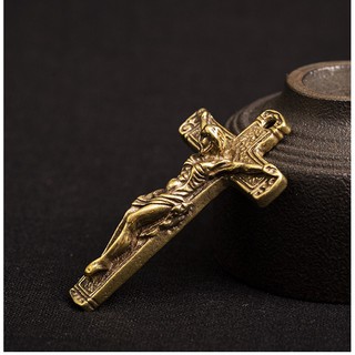 Tượng Phong Thủy, Trang Trí Bằng Đồng Hình Cây Thánh Giá (Kích cỡ 3.6 x 5.8cm)