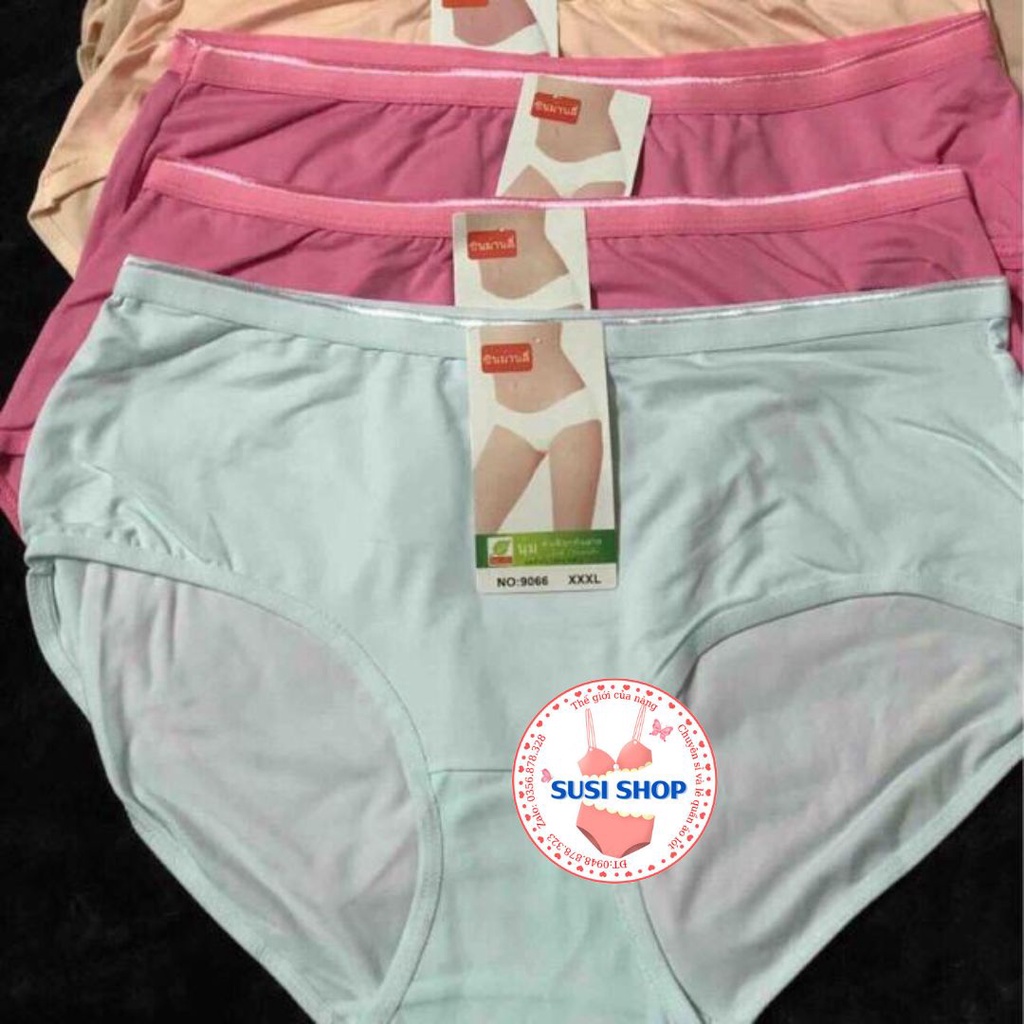 Combo 05 quần lót, quần chíp Nữ cotton Bigsize 60-90kg cạp cao trơn mềm mịn co dãn 4 chiều mặc siêu êm.