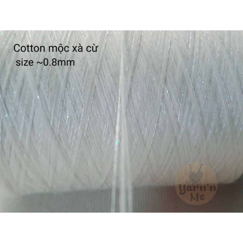 Cuộn Sợi cotton India , cotton mộc, cỡ 0.5mm, móc doily, áo váy